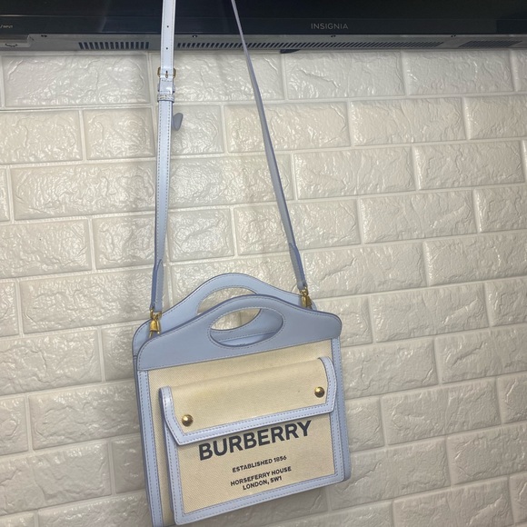 Burberry Mini Two-Tone Canvas and Leather Pocket Bag - Picture 12 of 16